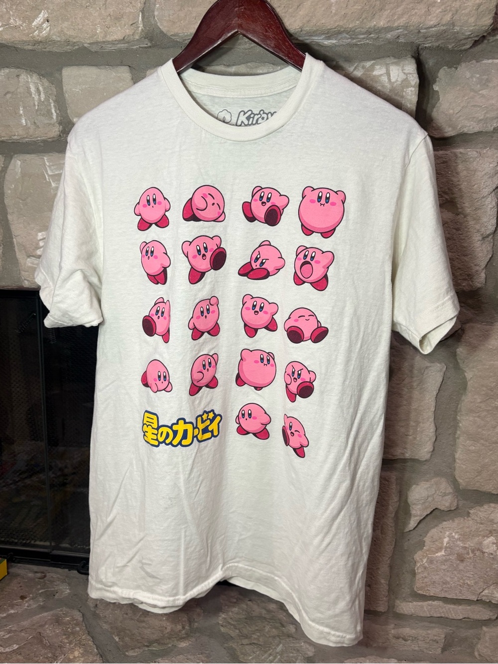 Nintendo White T‑Shirt with Pink Kirby Character Grid
